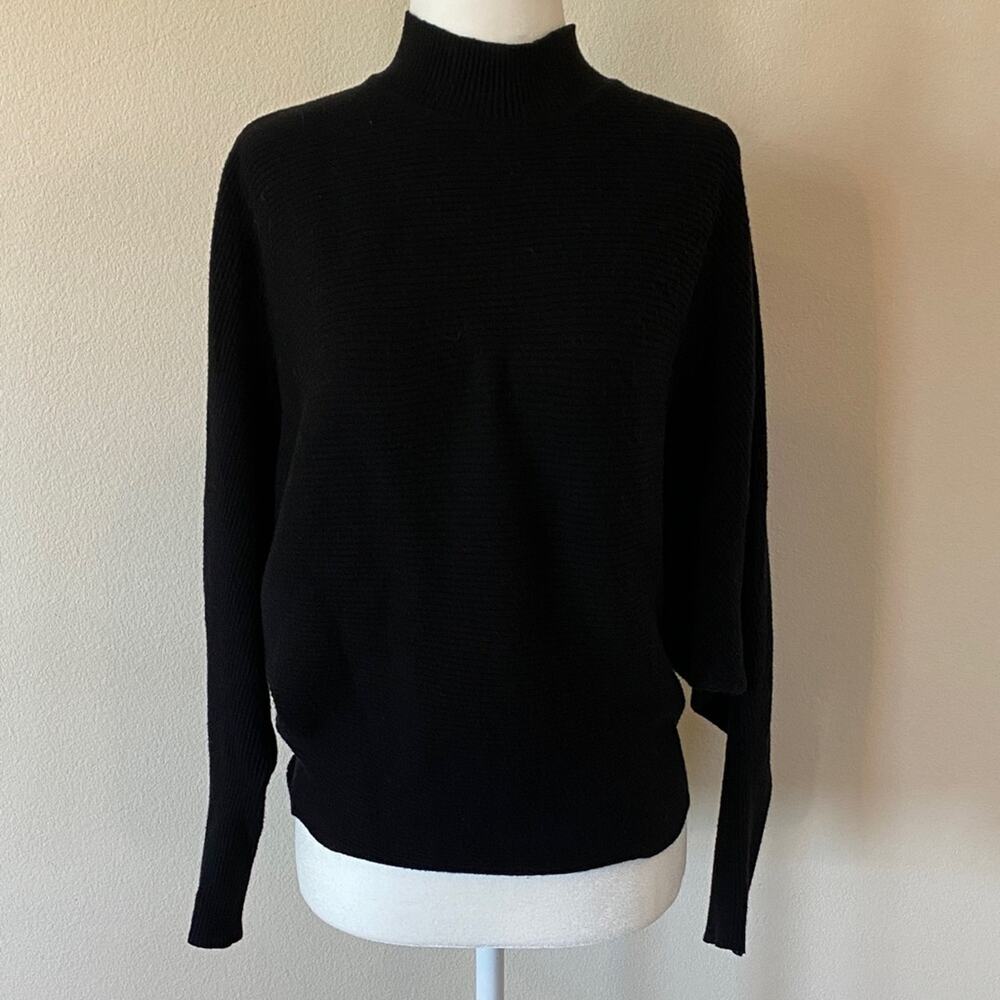 Philosophy Black Knit Ribbed Dolman Turtleneck Sweater Size S